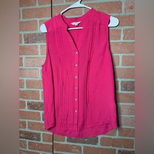 Nanette Lepore Fuchsia Button-Down Blouse
